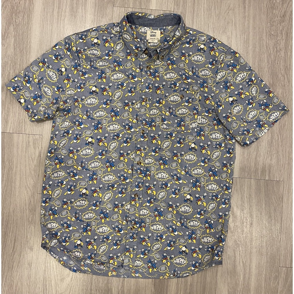 Vans Looney Tunes Daffy Duck Button Shirt Short Sleeve Medium M Disney